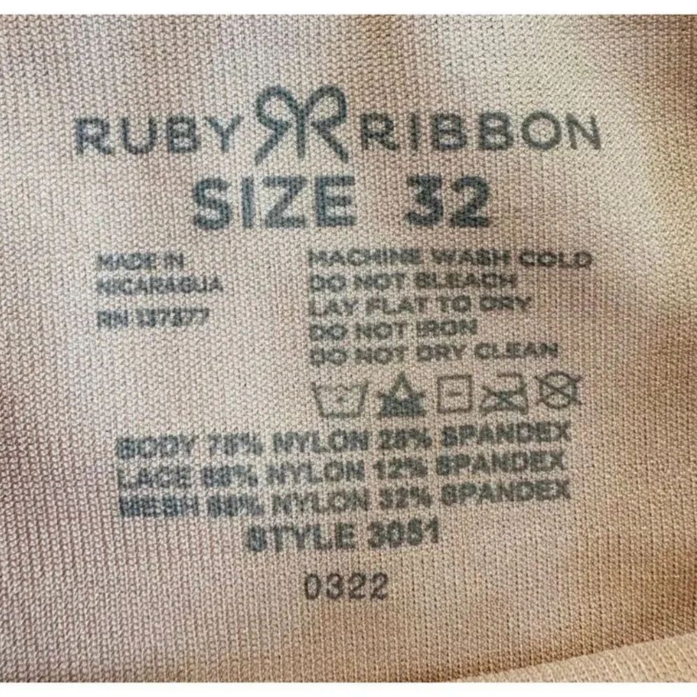 Ruby Ribbon Pin Up Racerback Demi Pale Nwt Size 32 - Picture 3 of 8